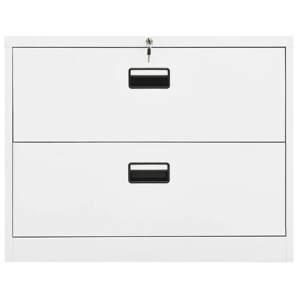 vidaXL Aktenschrank Weiß 90x46x72,5 cm Stahl