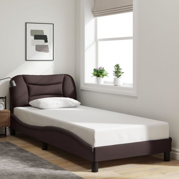 vidaXL Bettgestell ohne Matratze "Hvar" Dunkelbraun 90x200 cm Stoff