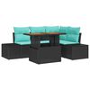 vidaXL Gartensofa-set 5 Stk. 4-Sitzanzahl Schwarz Poly-Rattan