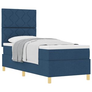 vidaXL Boxspringbett mit Kopfteil Blau 80 x 200 cm Stoff