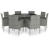 vidaXL 9-tlg. Garten-Essgruppe Poly Rattan Anthrazit und Grau