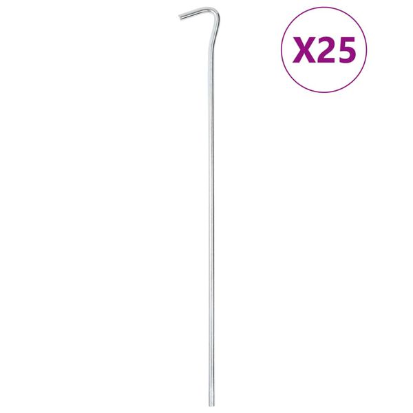 vidaXL Zeltheringe 25 Stk. 30 cm &Oslash;5 mm Verzinkter Stahl