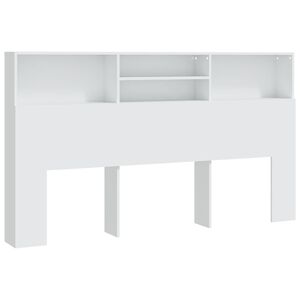 vidaXL Bett-Kopfteil mit Ablagen Wei&szlig; 180x19x103,5 cm