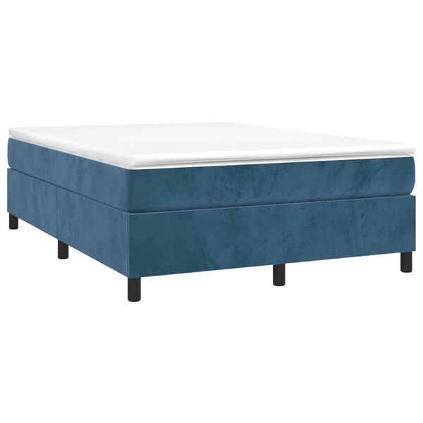 vidaXL Boxspringbettgestell Dunkelblau 140x190 cm Samt