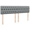 vidaXL Boxspringbett mit Matratze Hellgrau 200x200 cm Stoff