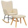 vidaXL Schaukelsessel mit Hocker Creme Stoff