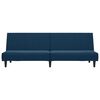 vidaXL Schlafsofa 2-Sitzer mit Fu&szlig;hocker Blau Samt