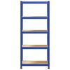 vidaXL Lagerregal mit 5 B&ouml;den Blau Stahl & Holzwerkstoff