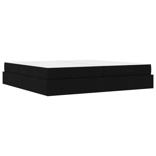 vidaXL Bettgestell mit Matratze mit Matratze 2 pcs Schwarz Stoff