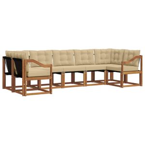 vidaXL Outdoor-Sofagarnitur 7 stk. Natur und Beige
