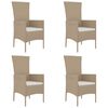 vidaXL 5-tlg. Garten-Essgruppe mit Kissen Beige Poly Rattan