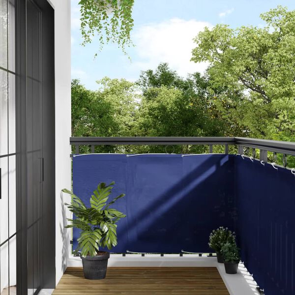 vidaXL Balkon-Sichtschutz Blau 90x1000 cm 100 % Polyester-Oxford
