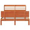 vidaXL Bettrahmen mit Kopfteil 2 pcs Wachsbraun Massivholz Kiefer
