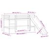 vidaXL Kinderhochbett mit Turm Blau 90x200 cm Massivholz Kiefer