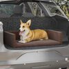 vidaXL Kofferraum-Hundebett Braun 90x60 cm Leinenoptik
