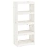 vidaXL B&uuml;cherregal/Raumteiler Wei&szlig; 60x30x135,5 cm Massivholz Kiefer