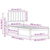 vidaXL Bettgestell mit gepolstertem Kopfteil Hellgrau 80 x 200 cm