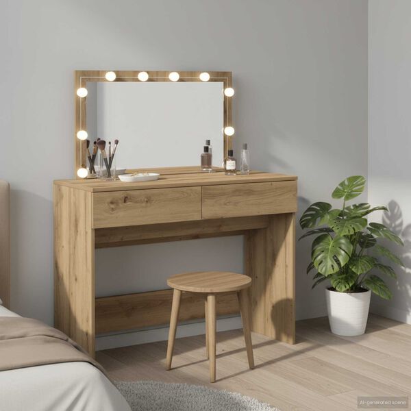 vidaXL Schminktisch Artisan-Eiche 100 x 40 x 120 cm Holzwerkstoff