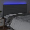 vidaXL LED Kopfteil Dunkelgrau 200x5x118/128 cm Stoff