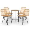 vidaXL 5-tlg. Garten-Essgruppe Poly Rattan