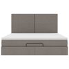 vidaXL Ottoman-Bett mit Matratze Taupe 160x200 cm Stoff