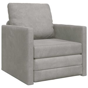 vidaXL Schlafsofa Hellgrau 74 x 77 x 81 cm Samt