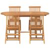 vidaXL Garten Essgruppe 5 pcs Braun Teak-Massivholz