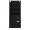 vidaXL Highboard Schwarz Eichen-Optik 69,5 x 34 x 180 cm Holzwerkstoff