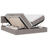 vidaXL LED-Speicherbett mit Matratze Taupe 200 x 200 cm Stoff