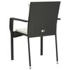 vidaXL Gartenst&uuml;hle mit Kissen 2 Stk. Poly Rattan Schwarz