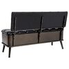 vidaXL Sitzbank mit Stauraum und R&uuml;ckenlehne 110cm Schwarz Kunstleder