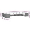 vidaXL 10-tlg. Garten-Lounge-Set mit Kissen Poly Rattan Grau
