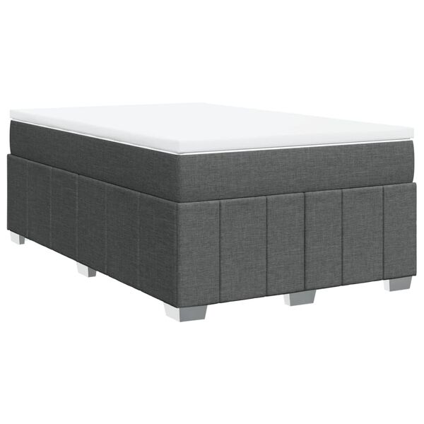 vidaXL Boxspringbett mit Matratze Dunkelgrau 120x200 cm Stoff