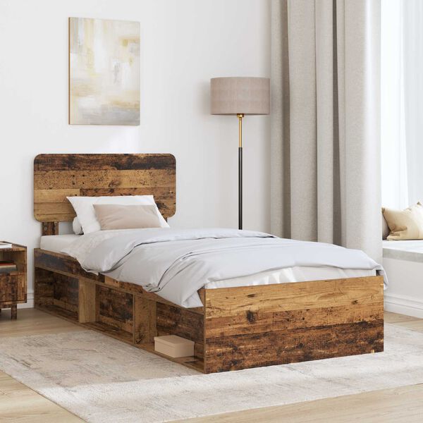 vidaXL Bettrahmen Altholz 100 x 200 cm Massives Kiefernholz