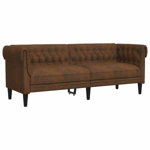 vidaXL Chesterfield-Sofa 3-Sitzer Braun Stoff
