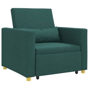 vidaXL Ausziehbare Schlafcouch Einzel Dunkelgr&uuml;n 90 x 165 x 87 cm