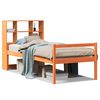 vidaXL Massivholzbett mit Regal ohne Matratze Wachsbraun 75x190 cm