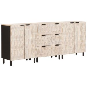 vidaXL Sideboard 3 stk. 60 x 33 x 75 cm Massivholz Mango