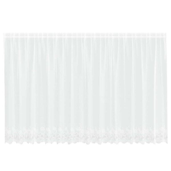 vidaXL Spitzenvorhang mit Vorh&auml;ngen Floral Wei&szlig; 160 x 400 cm Polyester
