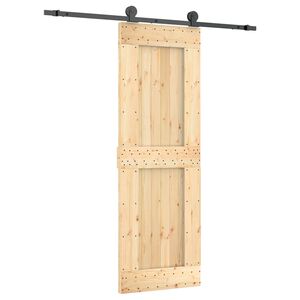vidaXL Schiebet&uuml;r Nat&uuml;rlich und Schwarz 70 x 210 cm Massivkiefer