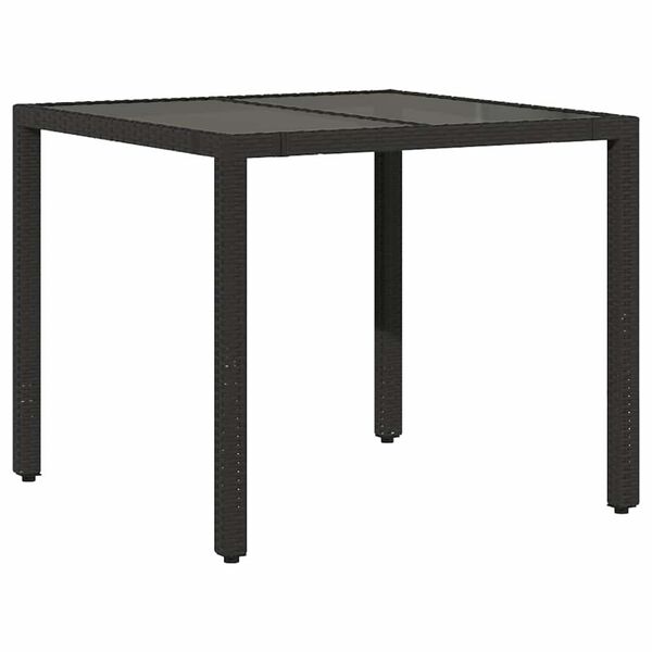 vidaXL 5-tlg. Garten-Bistro-Set mit Kissen Schwarz Poly Rattan