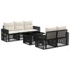 vidaXL Gartensofa-set 6 stk. Schwarz und Cremewei&szlig; Poly-Rattan