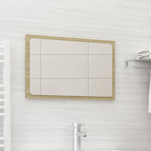 vidaXL Badspiegel Sonoma-Eiche 60x1,5x37 cm Holzwerkstoff