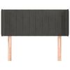 vidaXL Kopfteil mit Ohren Dunkelgrau 93x16x78/88 cm Samt