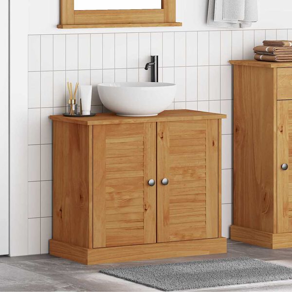 vidaXL Waschbeckenunterschrank mit Regal VIGO Braun und Honigbraun
