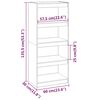 vidaXL B&uuml;cherregal/Raumteiler 60x30x135,5 cm Massivholz Kiefer