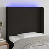 vidaXL LED Kopfteil Schwarz 93x16x118/128 cm Stoff
