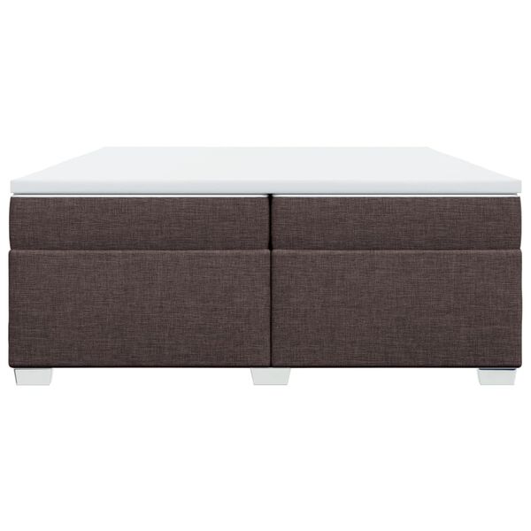vidaXL Boxspringbett mit Matratze Dunkelbraun 200x200 cm Stoff