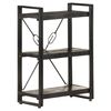 vidaXL B&uuml;cherregal 3 F&auml;cher Schwarz 60x30x80 cm Mango Massivholz