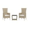 vidaXL 3-tlg. Garten-Essgruppe mit Kissen Beige Poly Rattan
